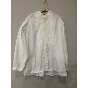 Wah Maker Men’s XL Tall Fronteir Shirt White With Untuck‎ Front Flaw